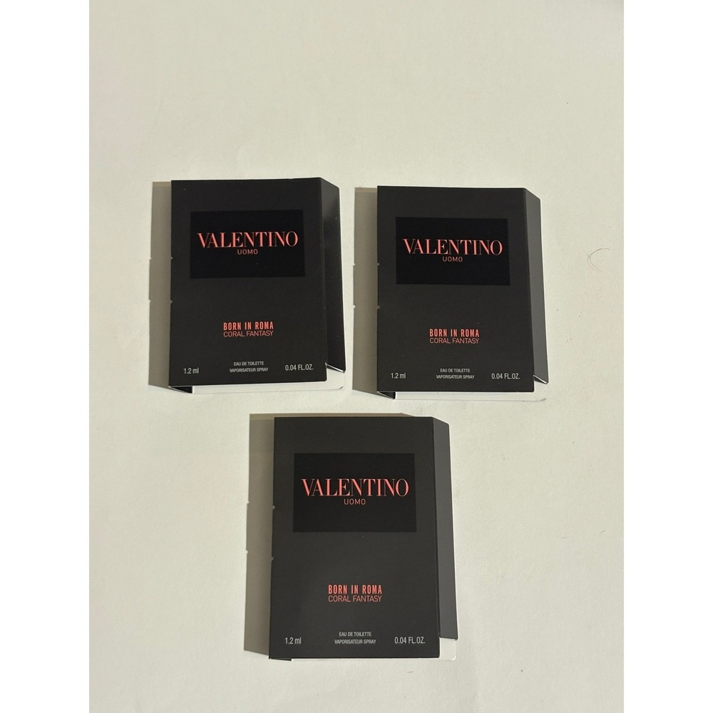 Valentino Uomo Born in Roma Coral Fantasy Eau de Toilette Sample Set of 3 vials
